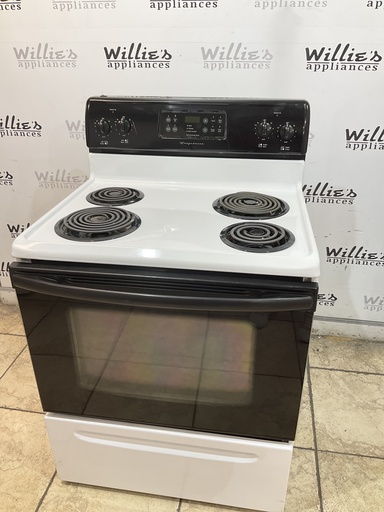 [104837] Frigidaire Used Electric Stove 220volts (40/50 AMP) 30inches {4 prong} (White/Black) 