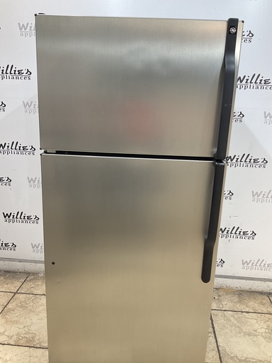 [104834] Ge Used Refrigerator Top and Bottom 28x64 1/2” (Stainless Steel) 