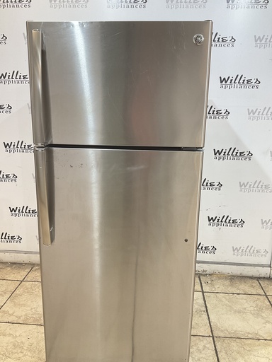 [104863] Ge Used Refrigerator Top and Bottom 28x64 (Stainless Steel) 