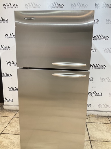 [104860] KitchenAid Used Refrigerator Top and Bottom 30x65 1/2” (Stainless Steel) 