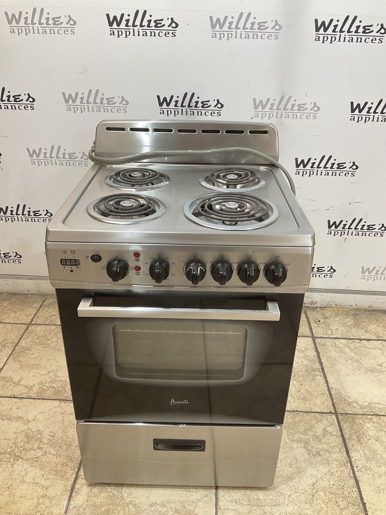 Avanti Used Electric Stove 220volts (40/50 AMP) 24inches {3 prong} (Stainless Steel) 