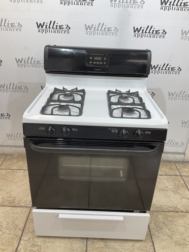 [104875] Kenmore Used Natural Gas Stove 30inches (White/Black) 