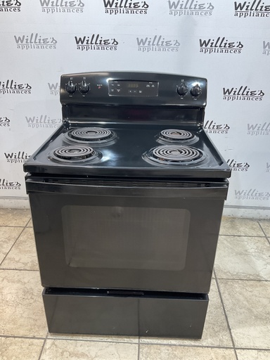 [104916] Ge Used Electric Stove 220volts (40/50 AMP) 30inches {no cord} (Black) 
