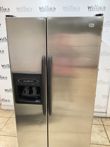 [104934] Maytag Used Refrigerator Side by Side 36x69 1/2” (Stainless Steel) 