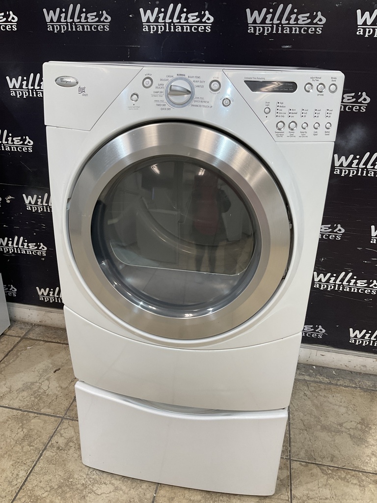Whirlpool Used Electric Dryer 220volts (30 AMP) 27inches {3 prong} (White) 