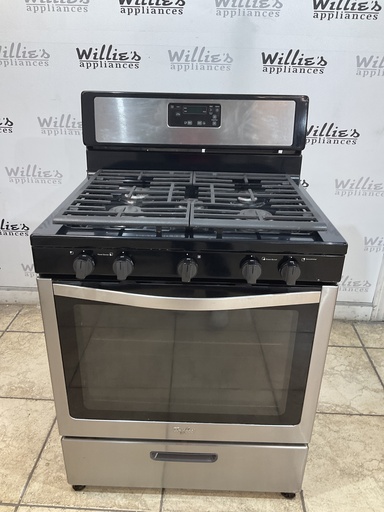 [104932] Whirlpool Used Natural Gas Stove 30inches (stainless steel) 