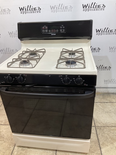 [105019] Hotpoint Used Natural Gas Stove 30inches (Bisque/Black) 