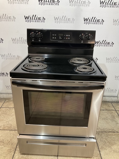[105024] Frigidaire Used Electric Stove 220volts (40/50 AMP) 30inches {4 prong} (Stainless steel )