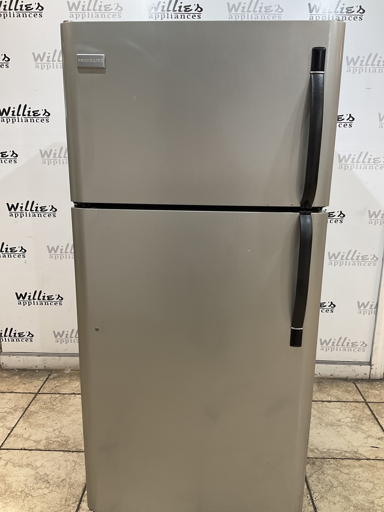 Frigidaire Used Refrigerator Top and Bottom 30x65 1/2” (Stainless Steel) 