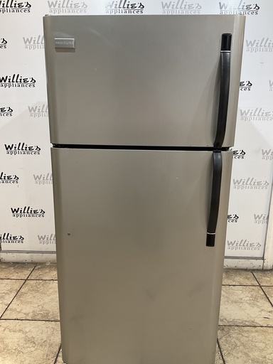 [105029] Frigidaire Used Refrigerator Top and Bottom 30x65 1/2” (Stainless Steel) 