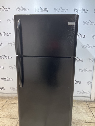 [105034] Frigidaire Used Refrigerator Top and Bottom 30x65 1/2 (Black) 