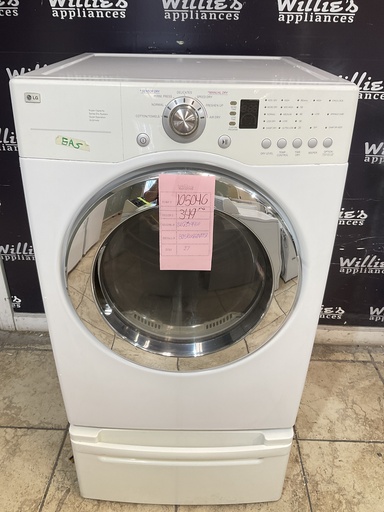 [105046] Lg Used Natural Gas Dryer 27inches (white) 
