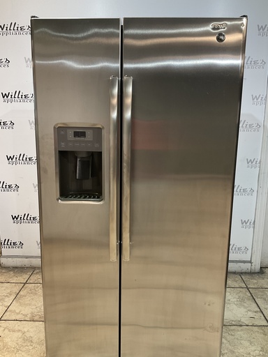 [105060] Ge Used Refrigerator Side by Side 36x69 1/2” (Stainless Steel) 