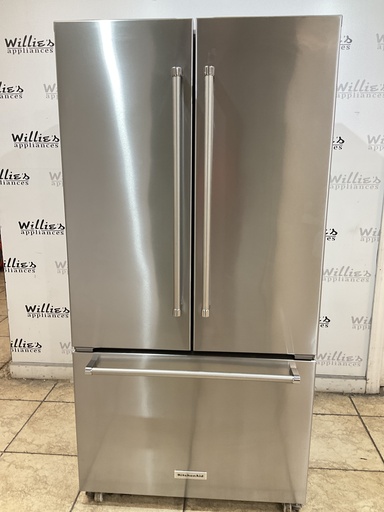 [105080] KitchenAid Used French Door Counter Depth 36x71 1/2” (Stainless Steel) 