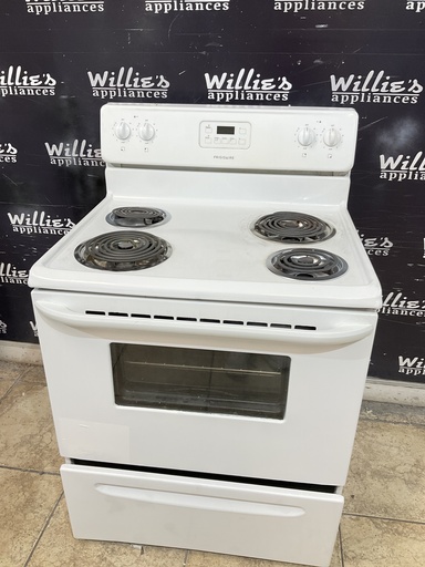 [105065] Frigidaire Used Electric Stove 220volts (40/50 AMP) 30inches {no cord} (white) 