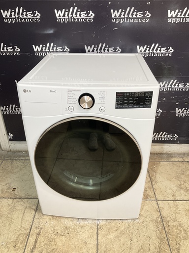 [105071] Lg Used Electric Dryer 220volts (30 AMP) 27inches {no cord} (White) 