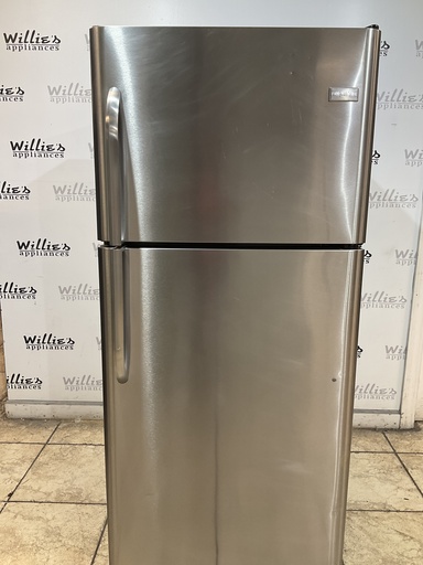[105101] Frigidaire Used Refrigerator Top and Bottom 30x69 (Stainless Steel) 