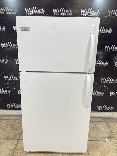 [105109] Frigidaire Used Refrigerator Top and Bottom 28x59 1/2” (White) 