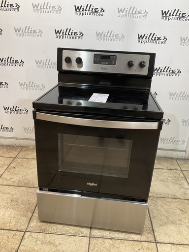 [105142] Whirlpool Used Electric Stove 220volts  (40/50 AMP) 30inches {4 prong} (Stainless steel) 
