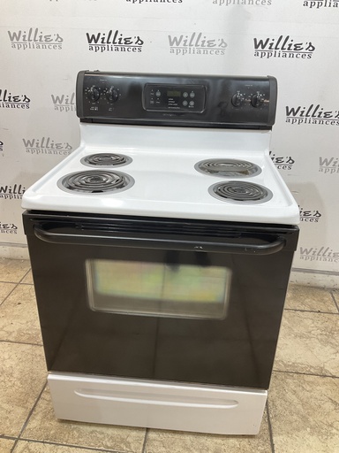 [105148] Frigidaire Used Electric Stove 220volts (40/50 AMP) 30inches {no cord} (White/black) 
