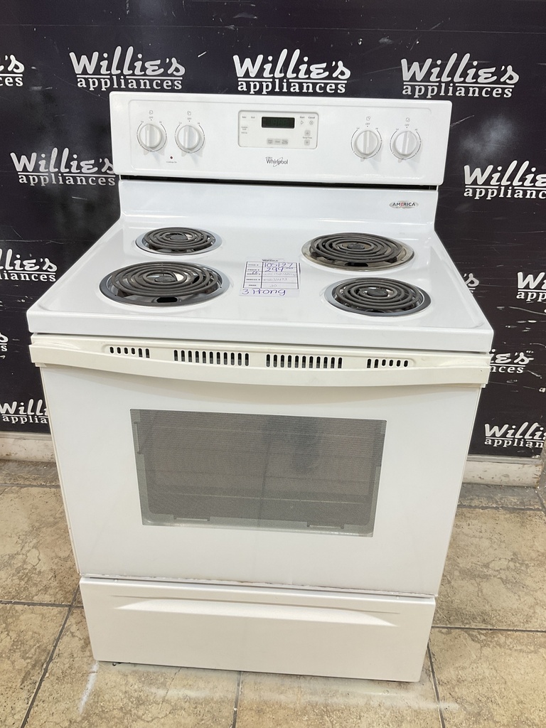 Frigidaire Used Electric Stove 220volts (40/50 AMP) 30inches {3 prong} (White) 