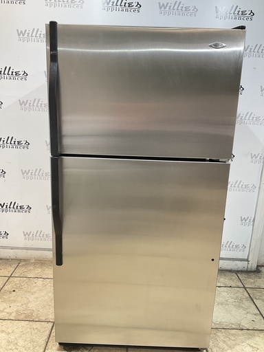 [105154] Maytag Used Refrigerator Top and Bottom 33x66  (Stainless Steel) 
