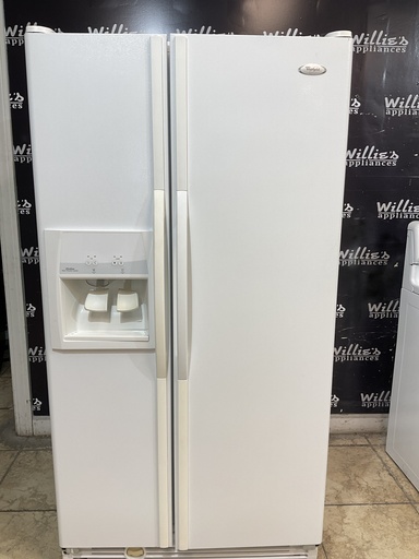 [105167] Whirlpool Used Refrigerator Side by Side 36x69 1/2” (White) 