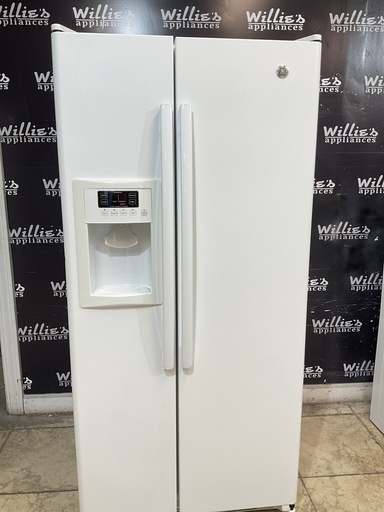 [105160] Ge Used Refrigerator Side By Side 32x67 1/2” (White) 