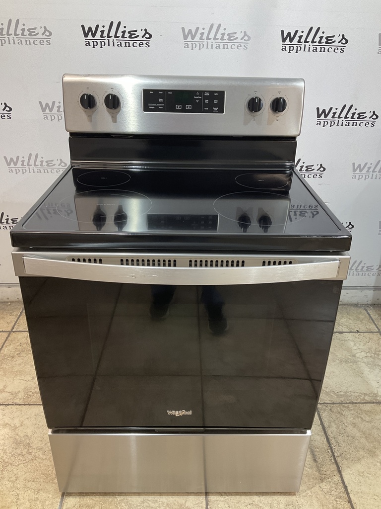 Whirlpool Used Electric Stove 220volts (40/50 AMP) 30inches {no cord} (Stainless Steel) 