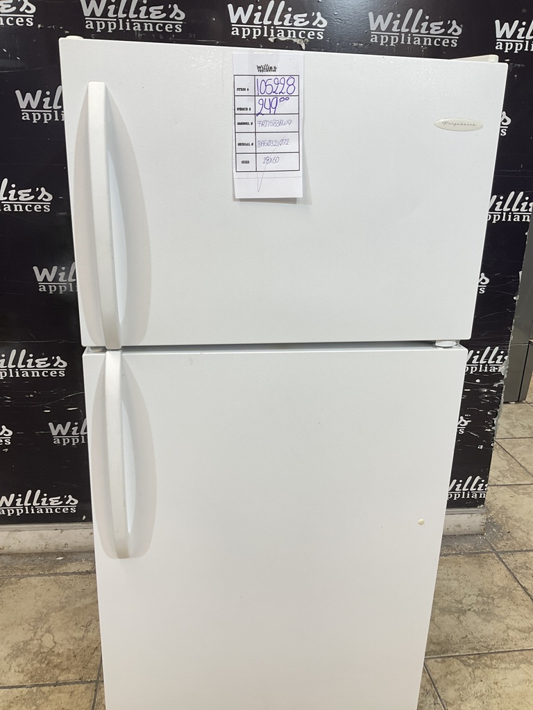 Frigidaire Used Refrigerator Top and Bottom 28x60 (White) 