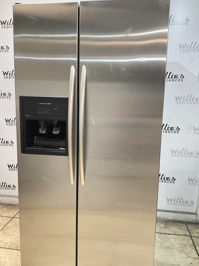 KitchenAid Used Refrigerator Side by Side Counter Depth 35 1/2” x 72” (stainless steel) 