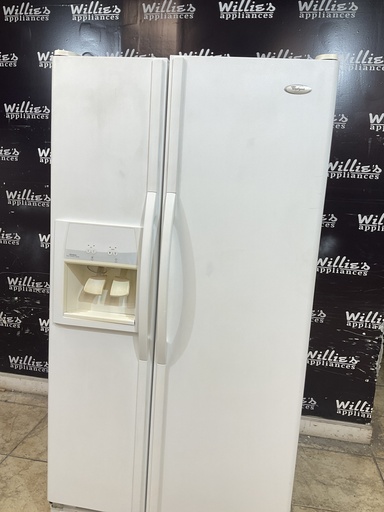 [105286] Whirlpool Used Refrigerator Side by Side 36x69 1/2” (White)