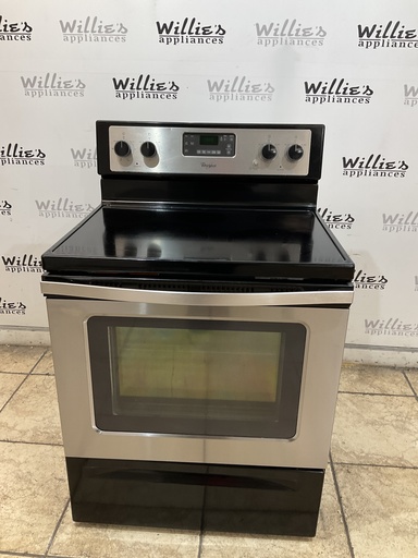 [105364] Whirlpool Used Electric Stove 220volts (40/50 AMP) 30inches {no cord} (Stainless Steel) 
