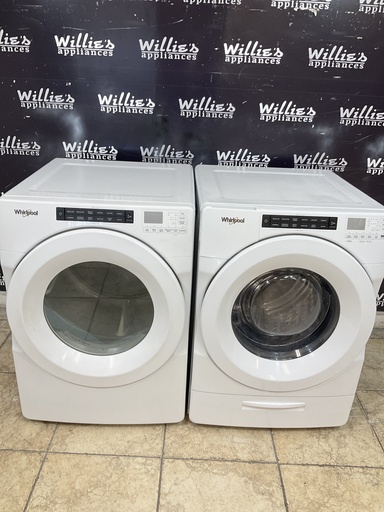 [105382] Whirlpool Used Electric Set Washer/Dryer Front-load 220volts (30 AMP) 27inches {4 prong} (White) 