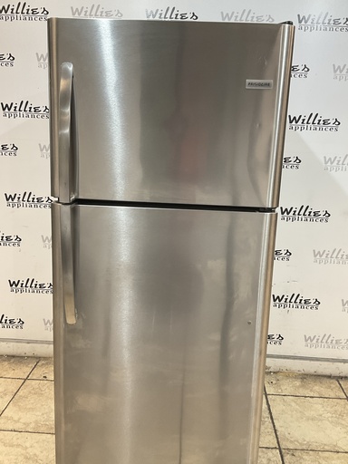 [105387] Frigidaire Used Refrigerator Top and Bottom 30x68 1/2” (Stainless Steel) 