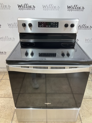 [105501] Whirlpool Used Electric Stove 220volts (40/50 AMP) 30inches {no cord} (Stainless Steel) 