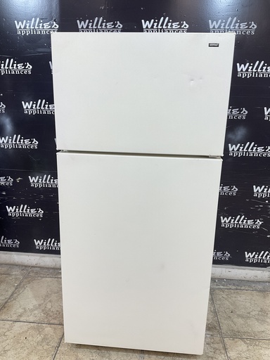 [105519] Hotpoint Used Refrigerator Top and Bottom 28x61 1/2” (bisque) 