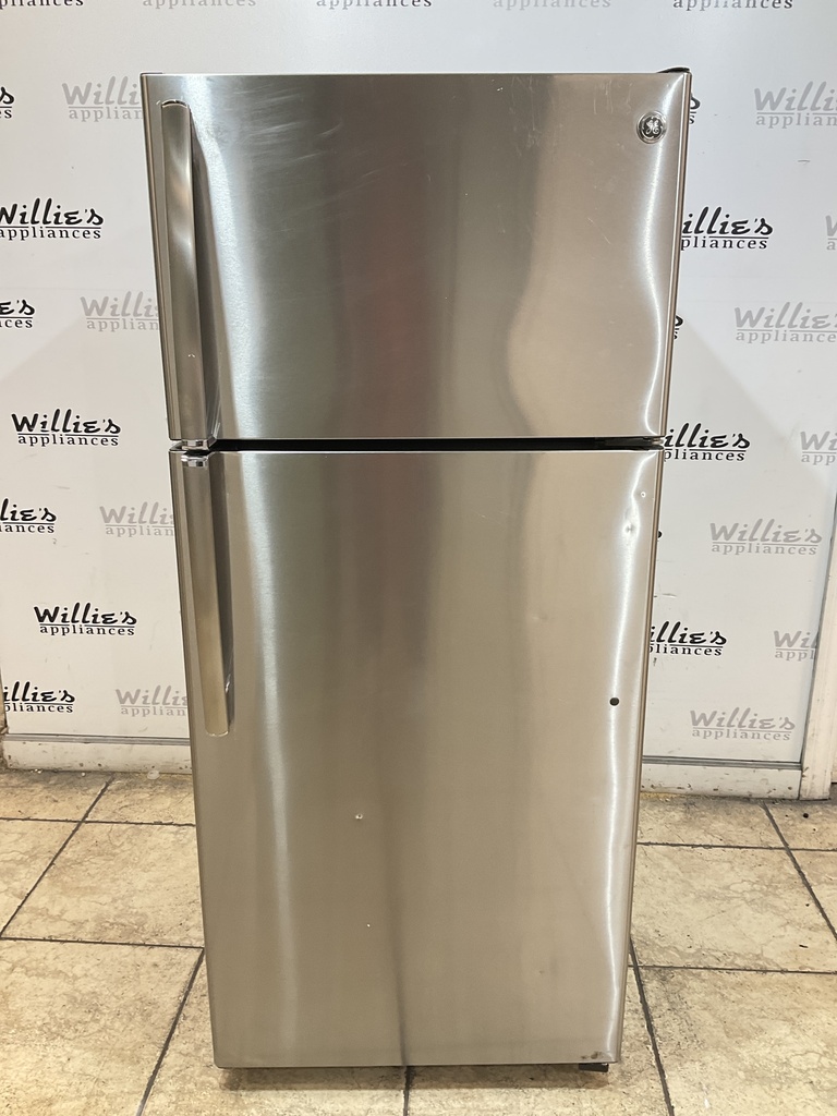 Ge Used Refrigerator Top and Bottom 28x64 (Stainless Steel) 
