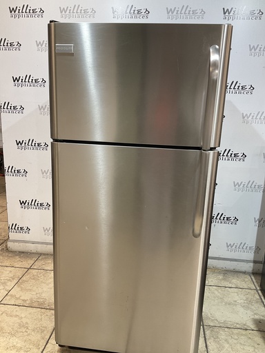 [105574] Frigidaire Used Refrigerator Top and Bottom 30x66 (Stainless Steel)