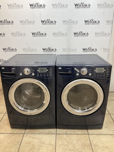 [105646] Lg Used Gas Propane Set Washer/Dryer  Front-load  27inches (Blue) 