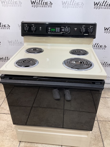[105659] Hotpoint Used Electric Stove 30inches {no cord} (Bisque/Black)
