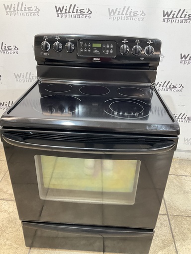 [105664] Kenmore Used Electric Stove 30inches {3 prong} (Black) 