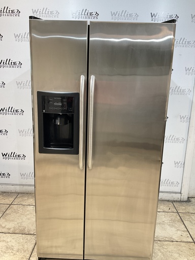 [105674] Ge Used Refrigerator Side by Side 34x67 1/2” (Stainless Steel)