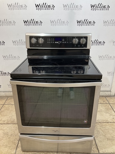 [105685] Whirlpool Used Electric Stove 30inches {no cord} (Stainless Steel) 
