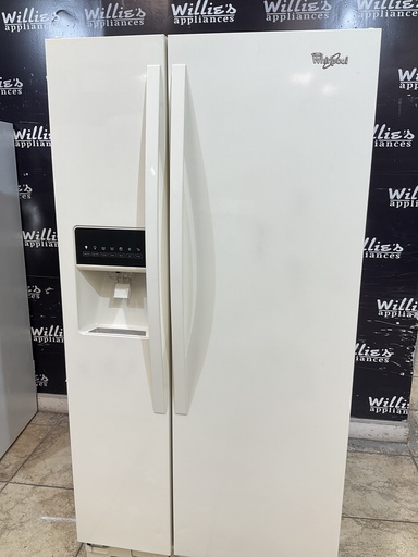 [105704] Whirlpool Used refrigerator Side by Side 33x67 1/2” (Bisque) 
