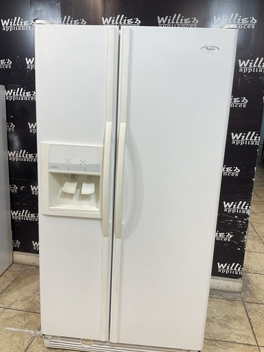 [105705] Whirlpool Used Refrigerator Side by Side 36x69 1/2” (White) 