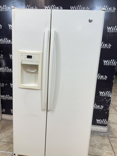 [105701] Ge Used Refrigerator Side by Side 36x69 1/2” (Bisque) 
