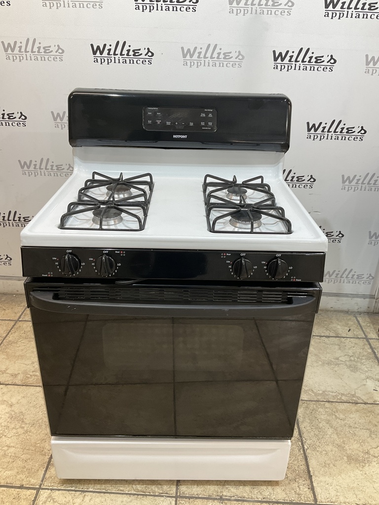 Hotpoint Used Natural Gas Stove 30inches (White/black)