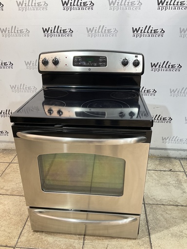 [105761] Ge Used Electric Stove 220volts (40/50 AMP) 30inches {no cord} (Stainless steel) 