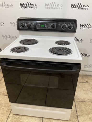 [105816] Ge Used Electric Stove 220volts (40/50 AMP) 30inches {3 prong} (White/black) 